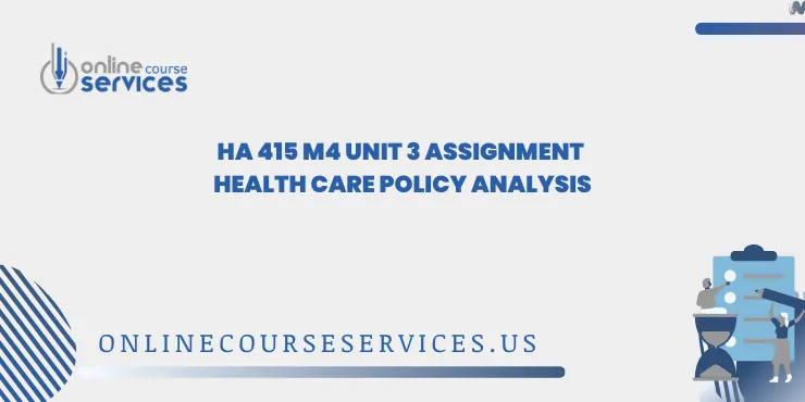 HA 415 M4 Unit 3 Assignment Health Care Policy Analysis